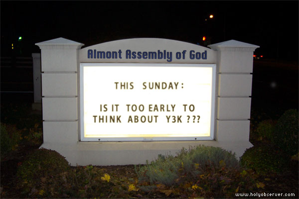 THIS SUNDAY: IS IT TOO EARLY TO THINK ABOUT Y3K?